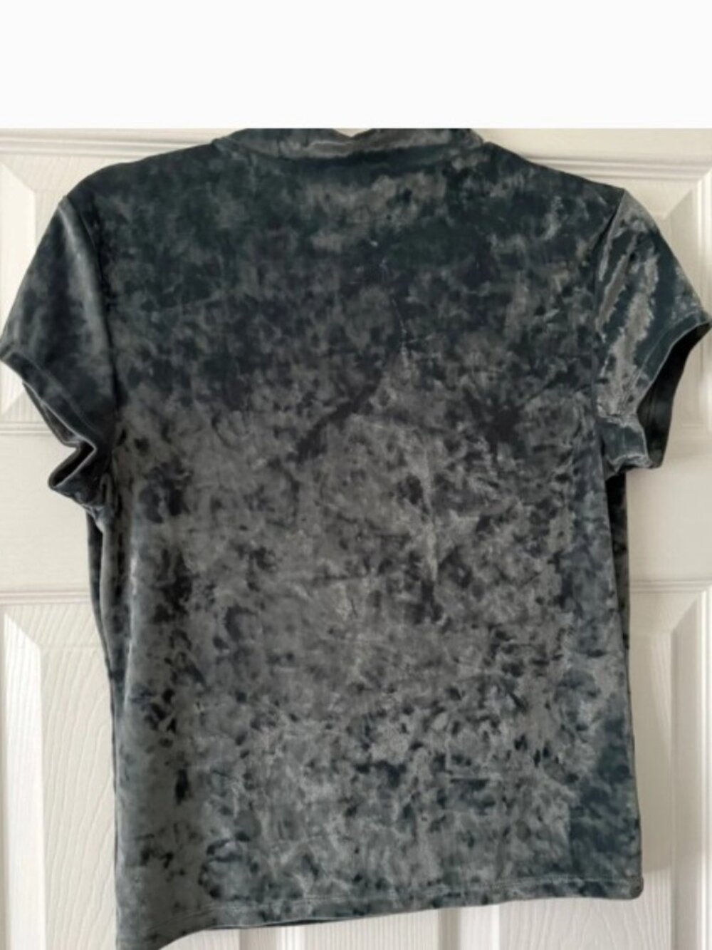 a new day blue/grey/green Velvet mock neck Top - Picture 2 of 4